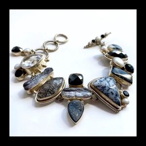 GEMSTONE, Pearl & Sterling Bracelet